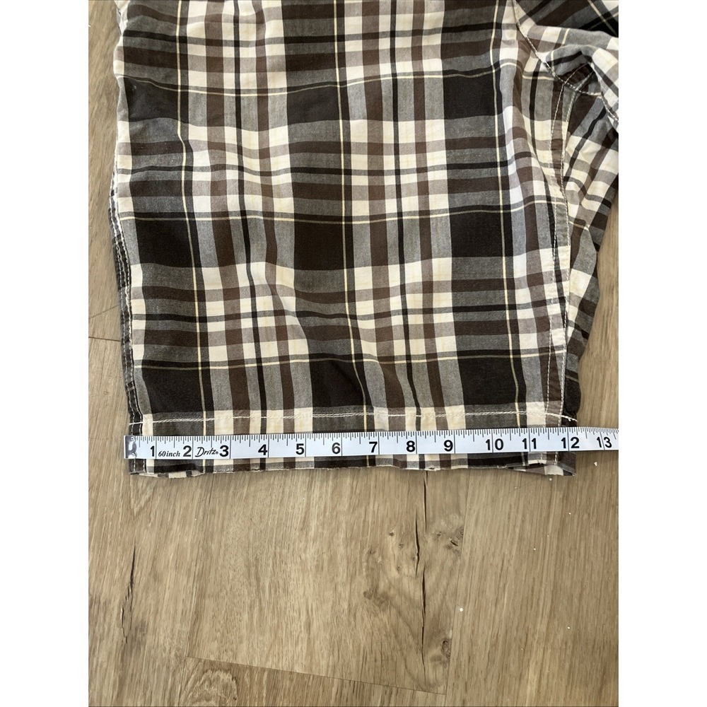 Y2K American Eagle Plaid Shorts Longer Length Size 36 - Picture 5 of 7